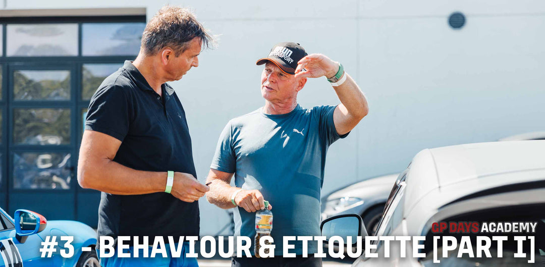 Two men talking during a GP Days Open Pitlane Track Day at Bilster Berg